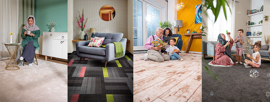residential usages of tufted wall-to-wall carpet